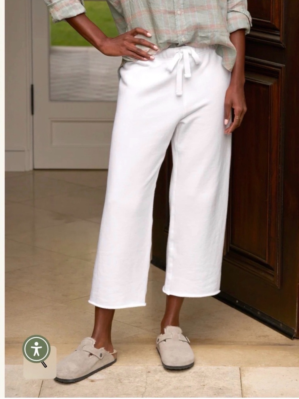 Frank & Eileen Catherine favorite sweatpants white triple terry cotton lounge XL